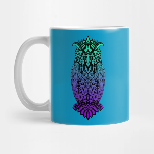 glitch owl pattern ecopop by jorge_lebeau